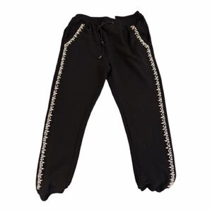 HEMANT & NANDITA Black Joggers with Diamond Embroidery